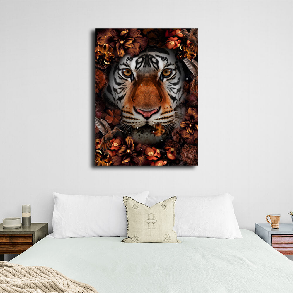 Kunstdruck auf Leinwand „Ein Tiger in Farben“