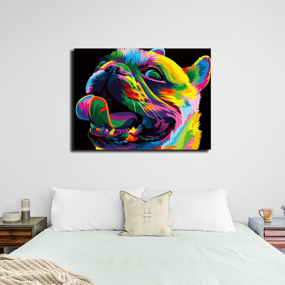 Colorful dog Canvas Wall Art Print