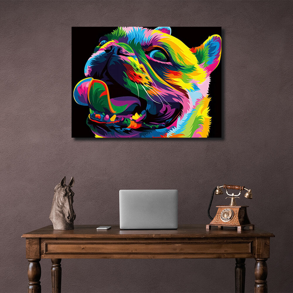 Colorful dog Canvas Wall Art Print