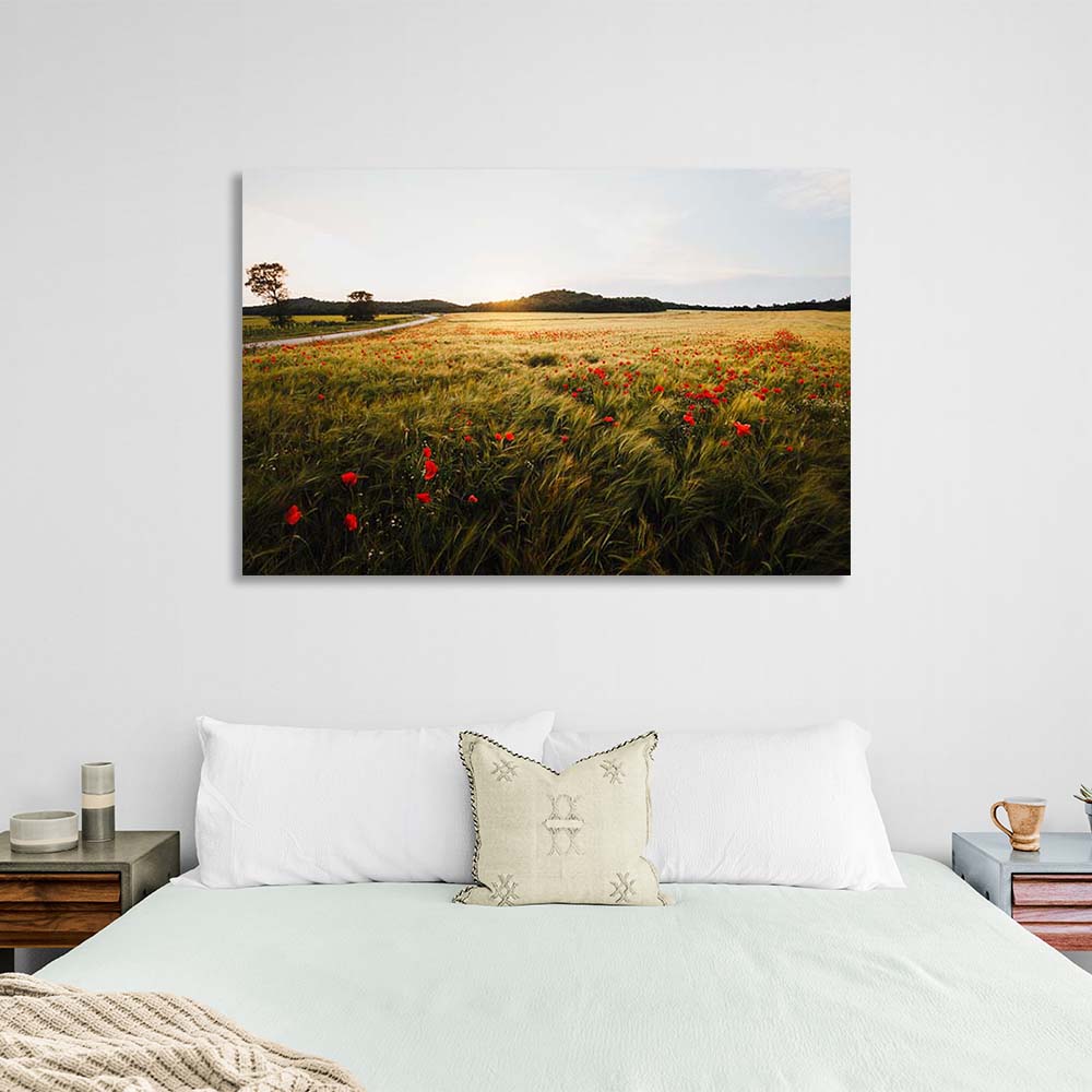 Canvas Wall Art Print Poppy Field