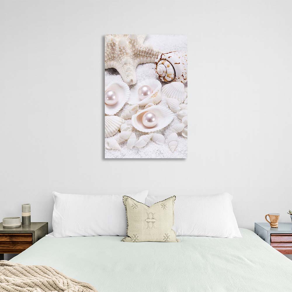 Canvas Wall Art Print Seashore with pearl maidens