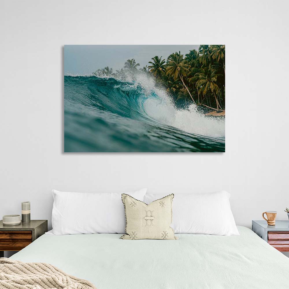 Canvas Wall Art Print Wave near a tropical island