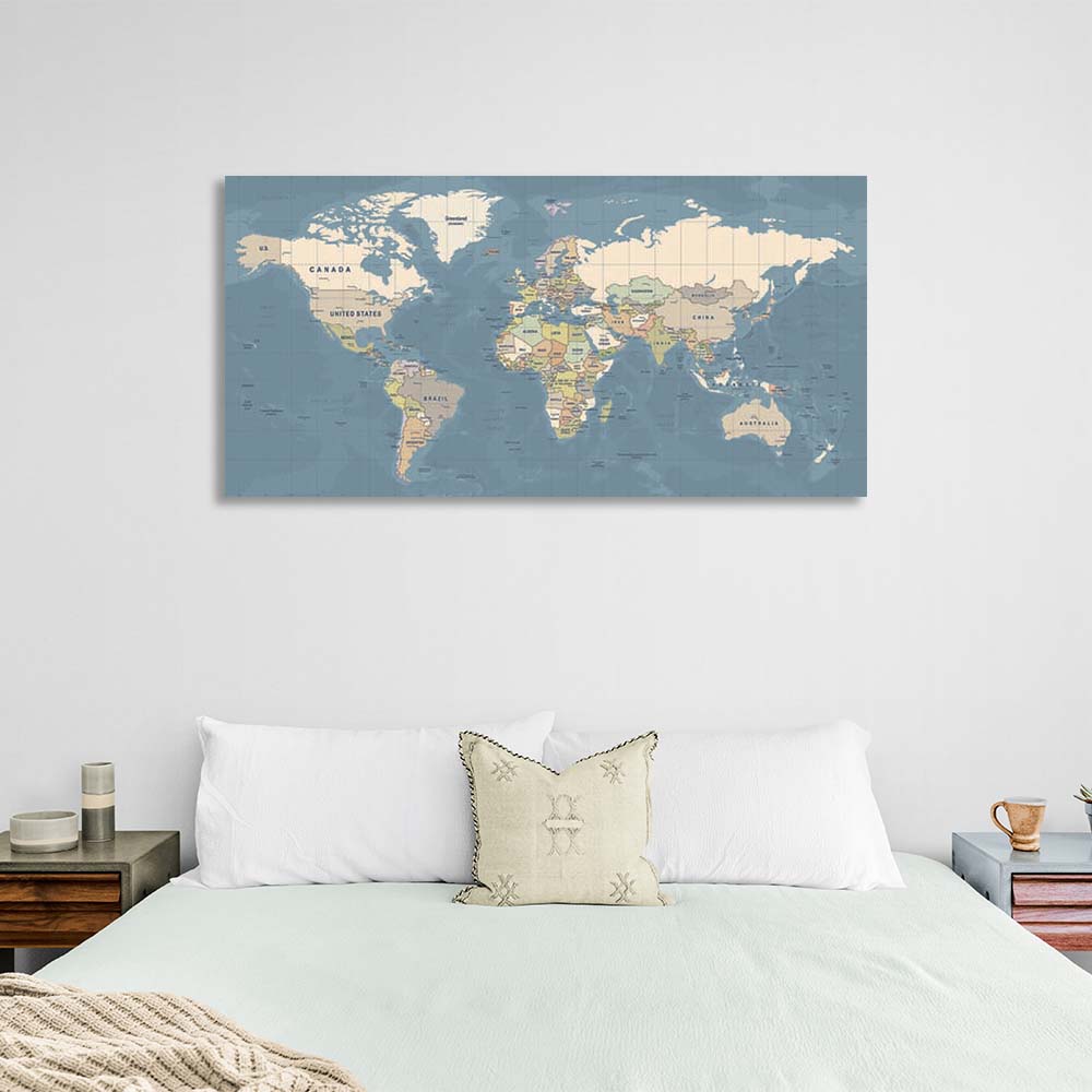 Canvas Wall Art Print Map of the New World