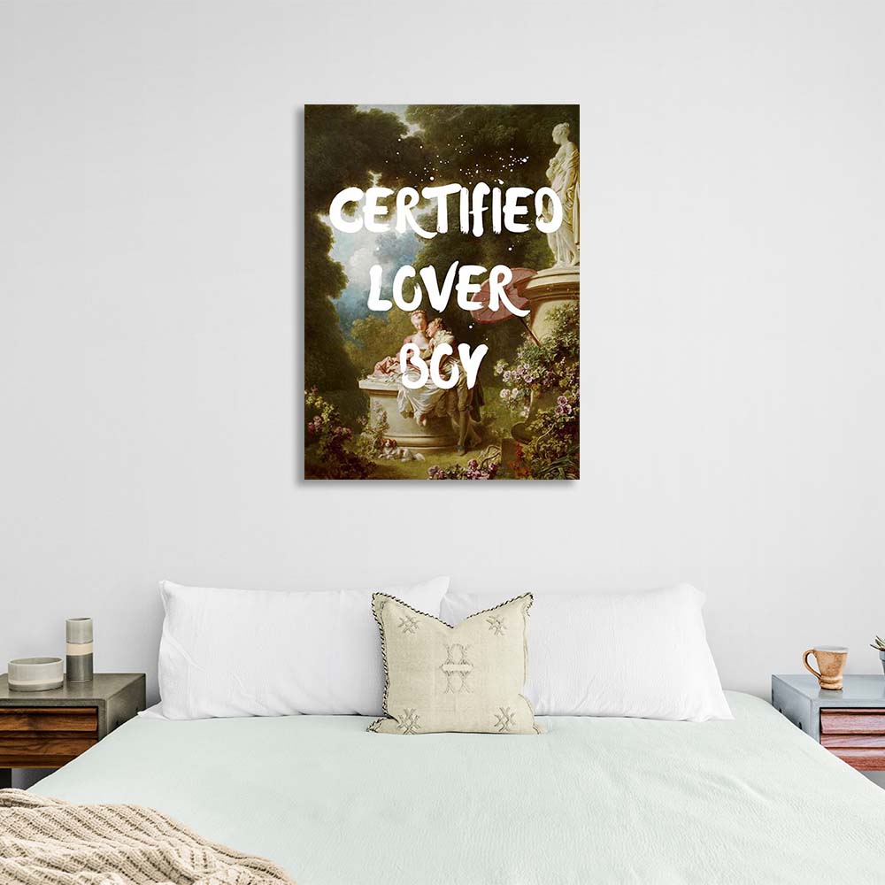 Kunstdruck auf Leinwand, Motiv „Certified Lover Boy“