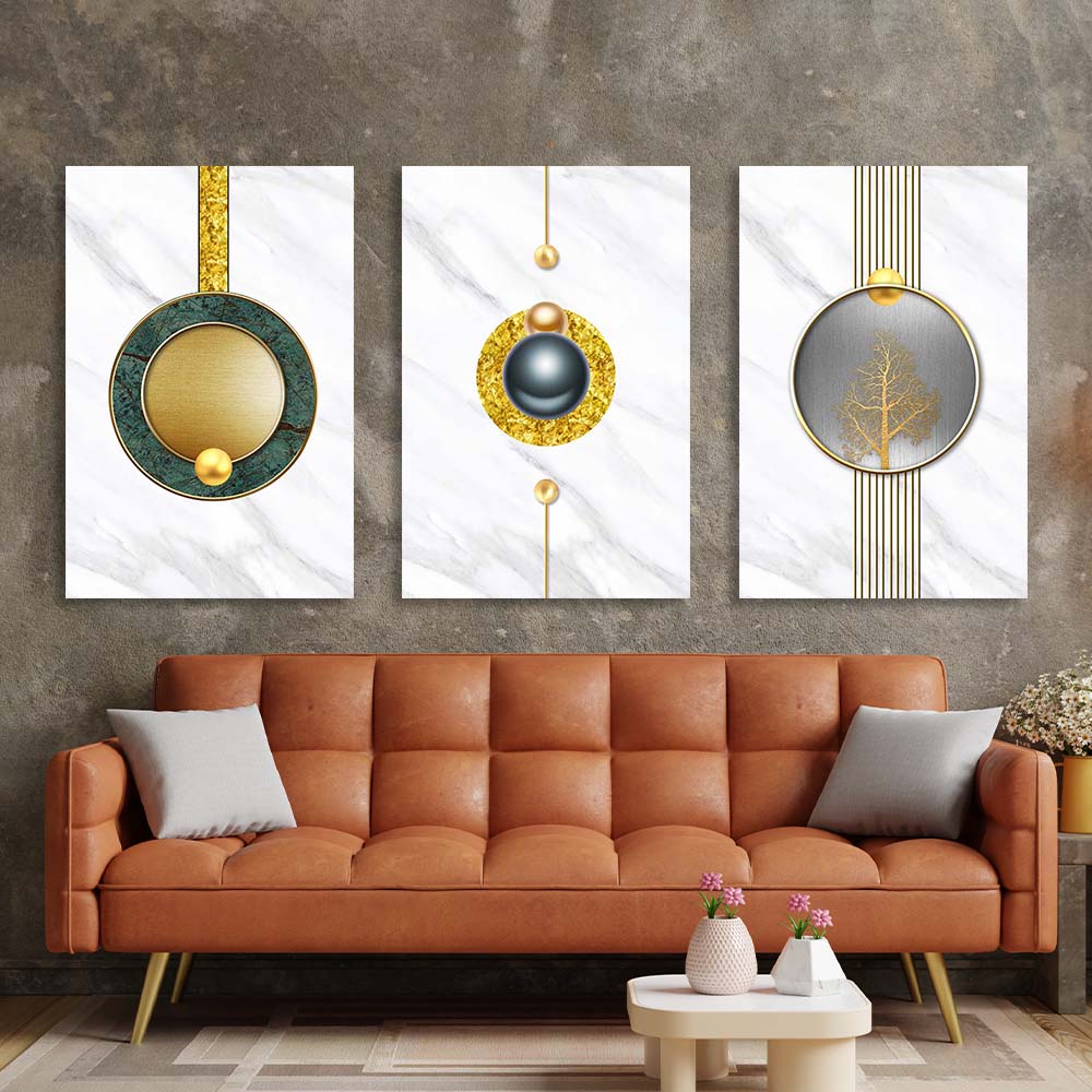 Multi Panel Canvas Wall Art Print Pearl abstraction