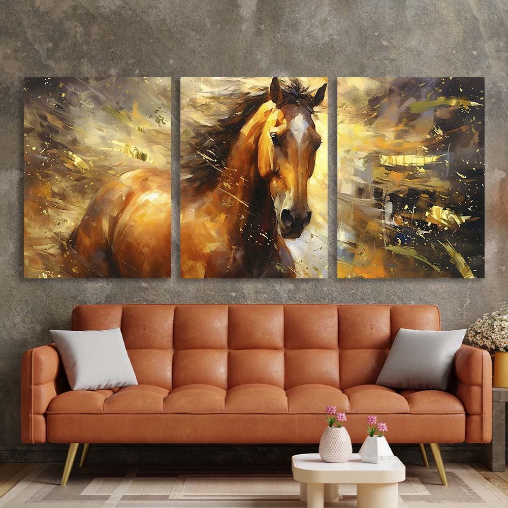 Multi Panel Canvas Wall Art Print Painted Horse