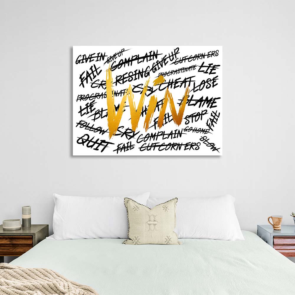 Victory without excuses Motivational Canvas Wall Art Print