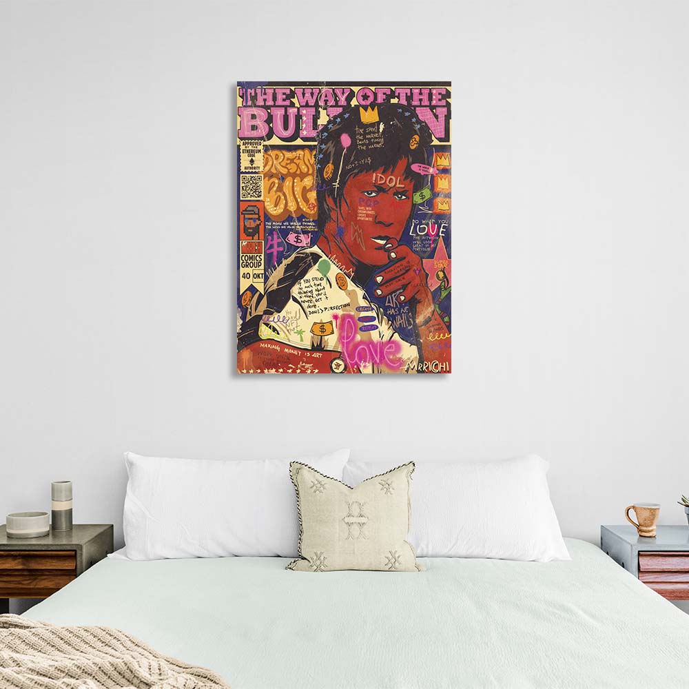 Pop-Art-Kunstdruck mit Bruce Lee-Motiv auf Leinwand