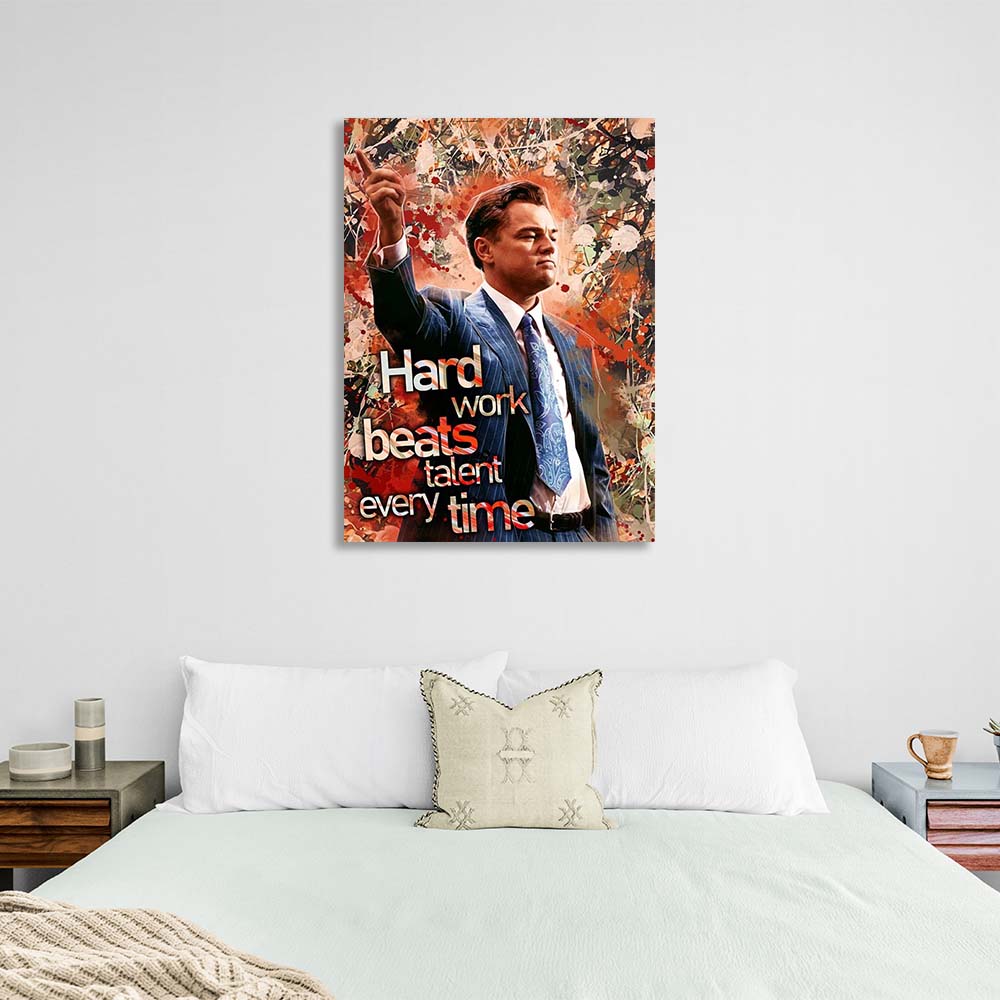 Hard work beats talent always Motivational Canvas Wall Art Print