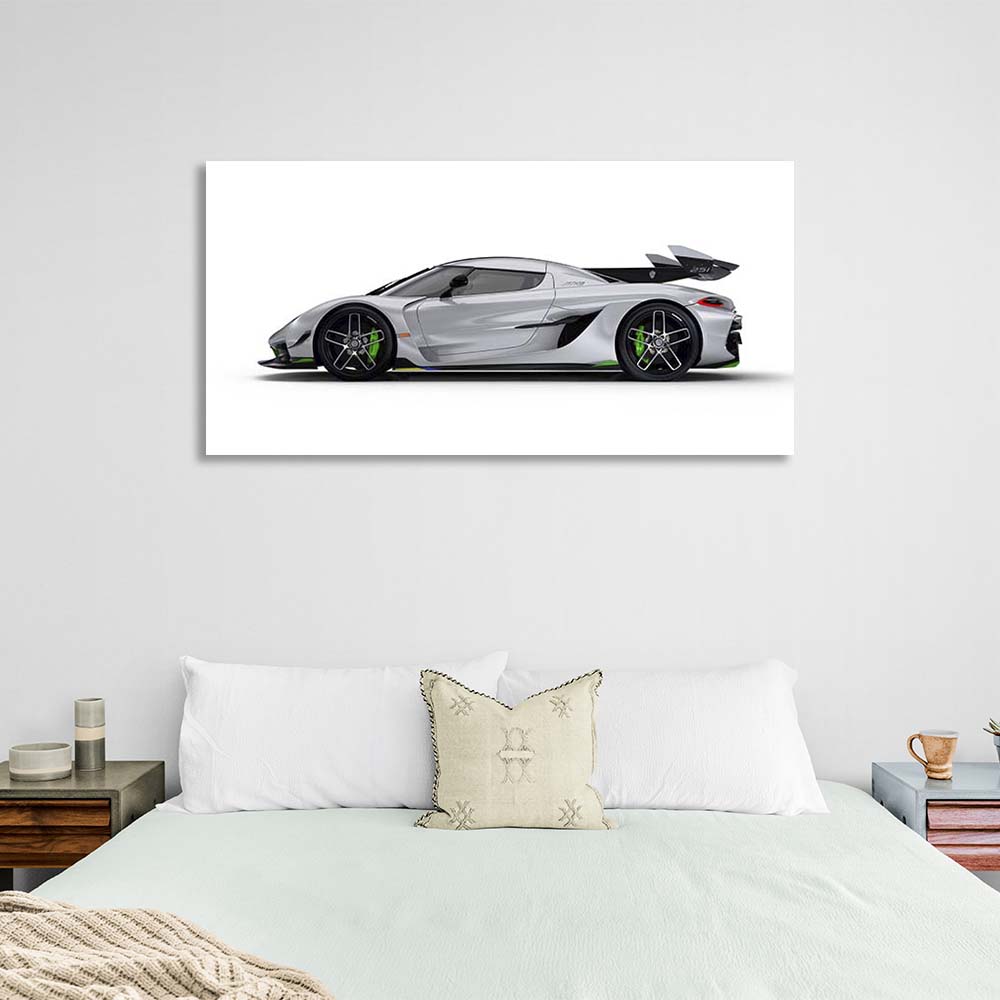 Leinwandbild, Wandbild, Auto, Koenigsegg Jesko, weiß