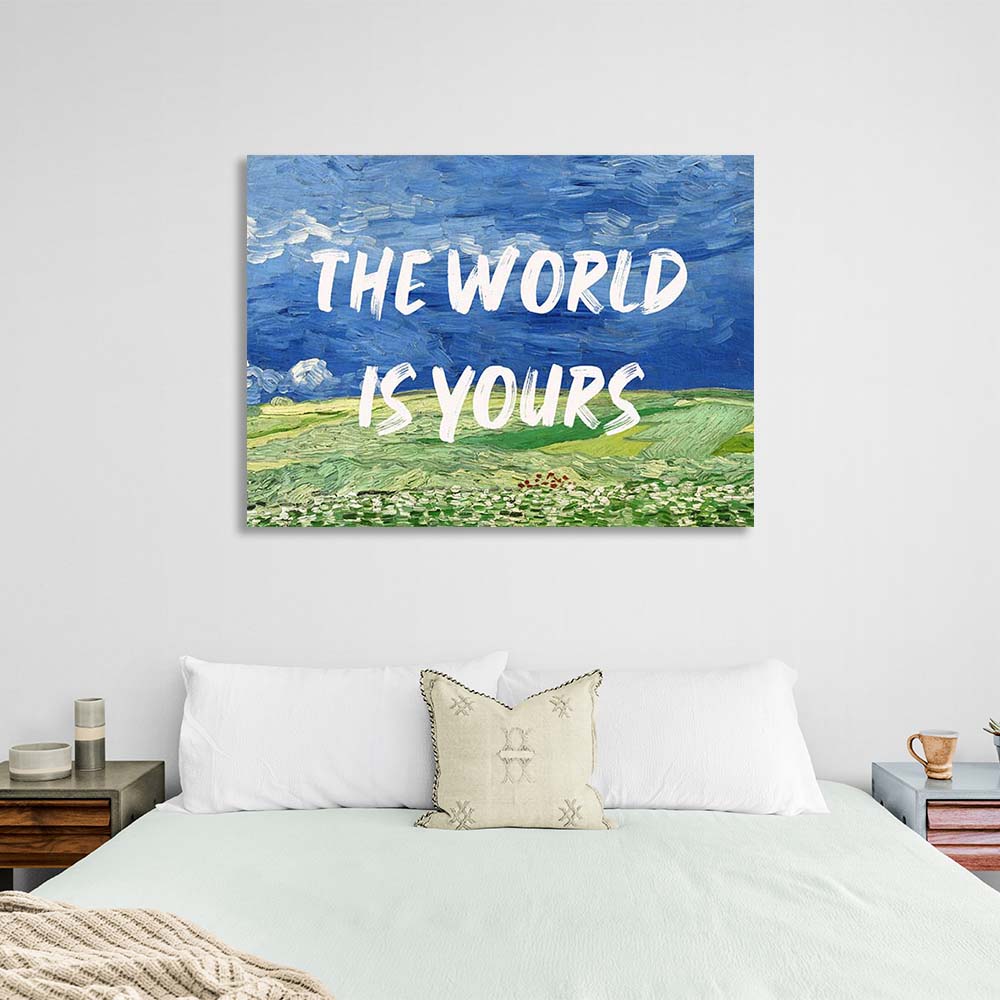 Canvas Wall Art Print Field. The world is yours