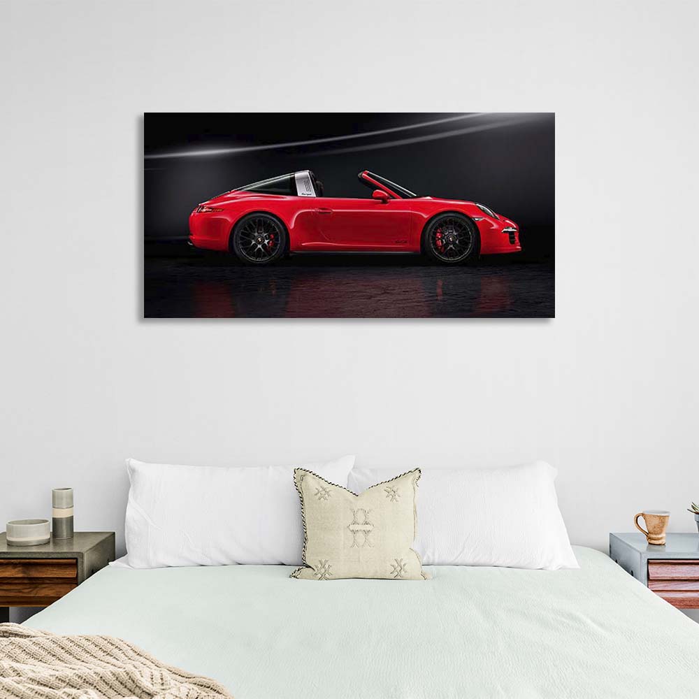 Leinwandbild, Auto, roter Porsche 911 Targa 4 GTS