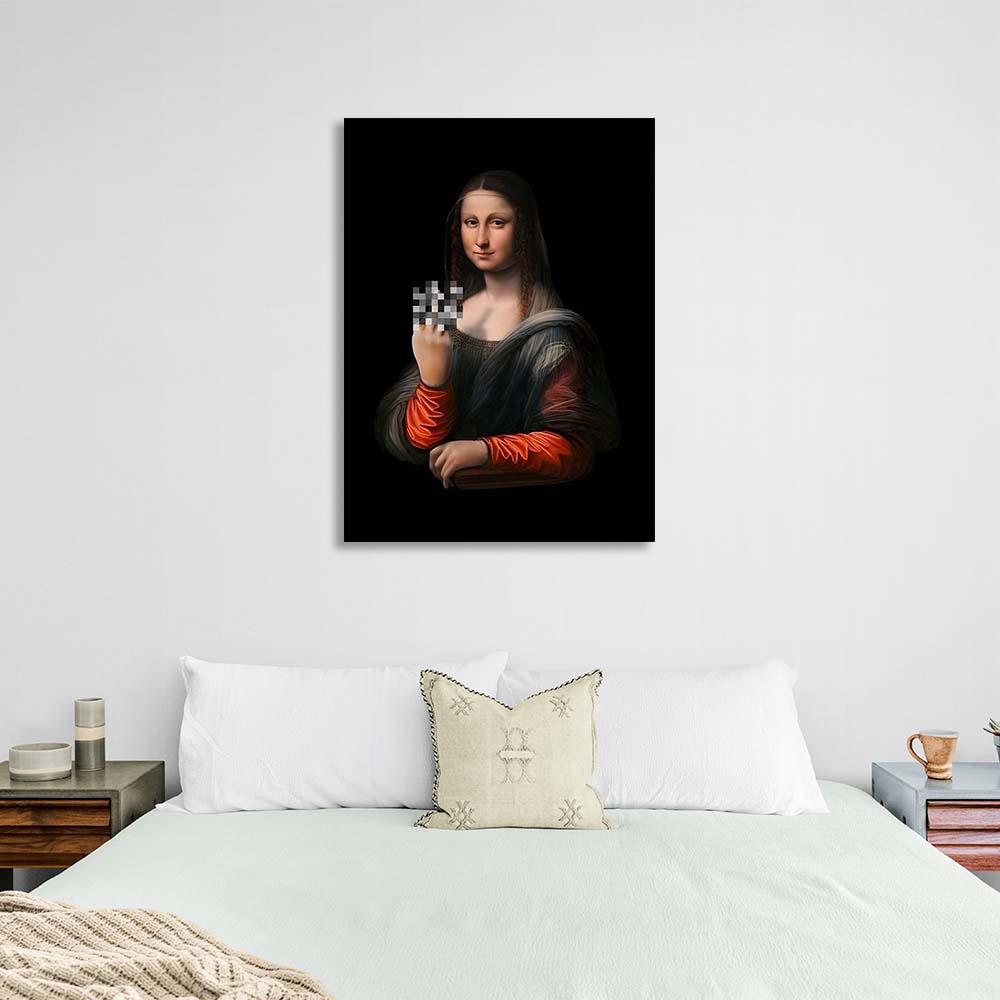 Canvas Wall Art Print Mona Lisa shows f*ck