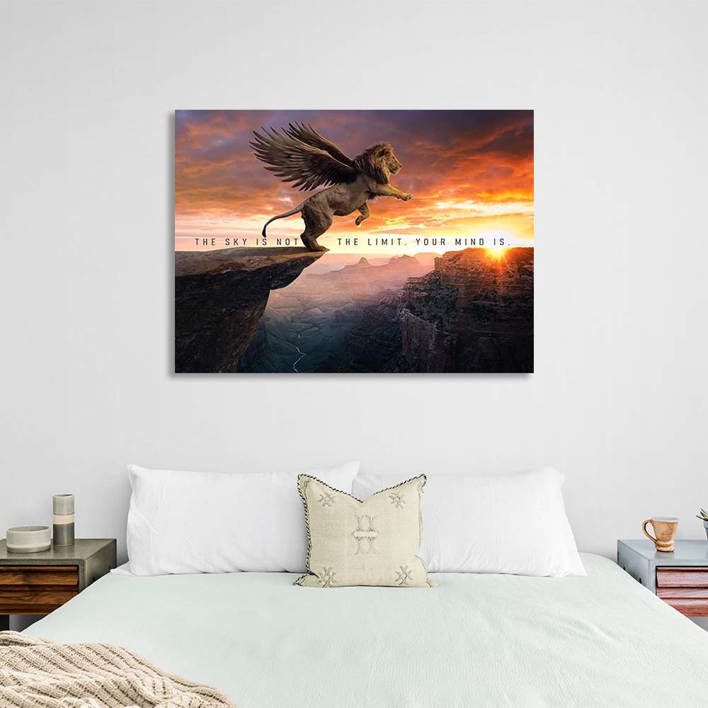 The sky's not the limit Motivational Canvas Wall Art Print