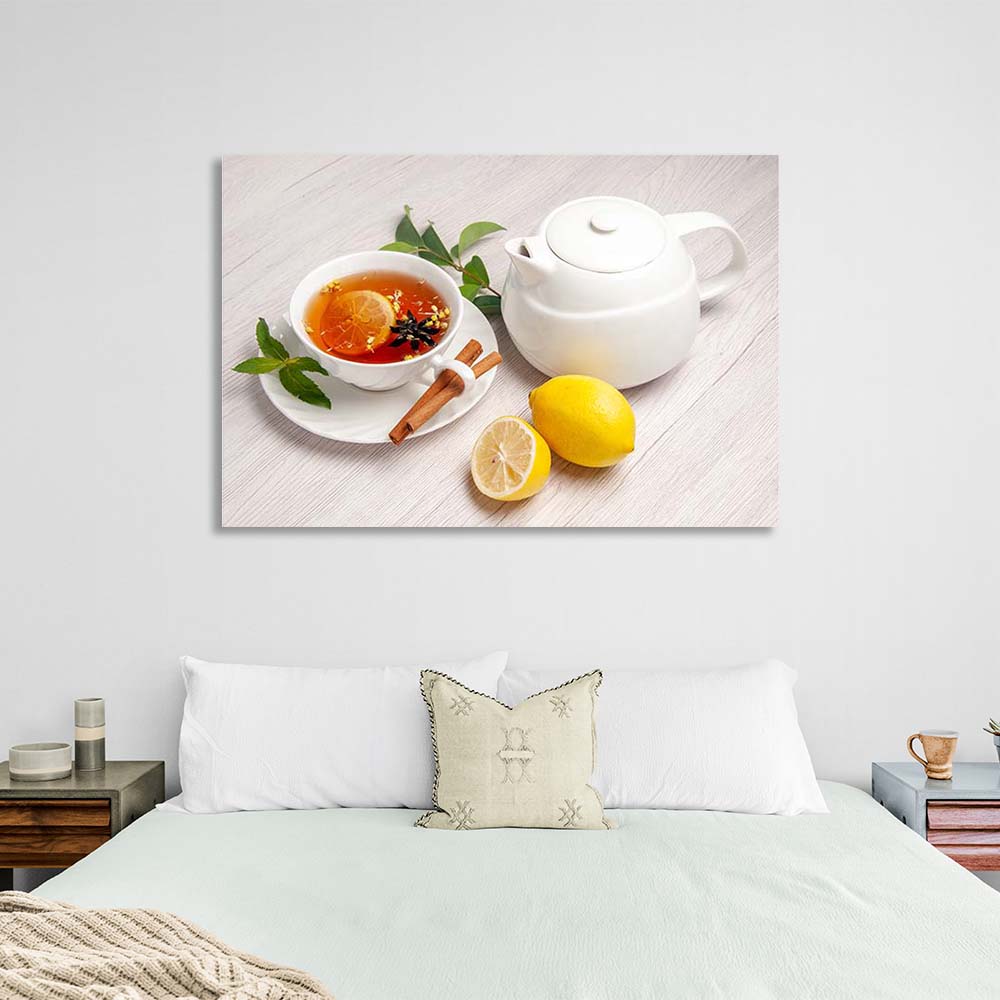 Canvas Wall Art Print For Kitchen Tea with spices