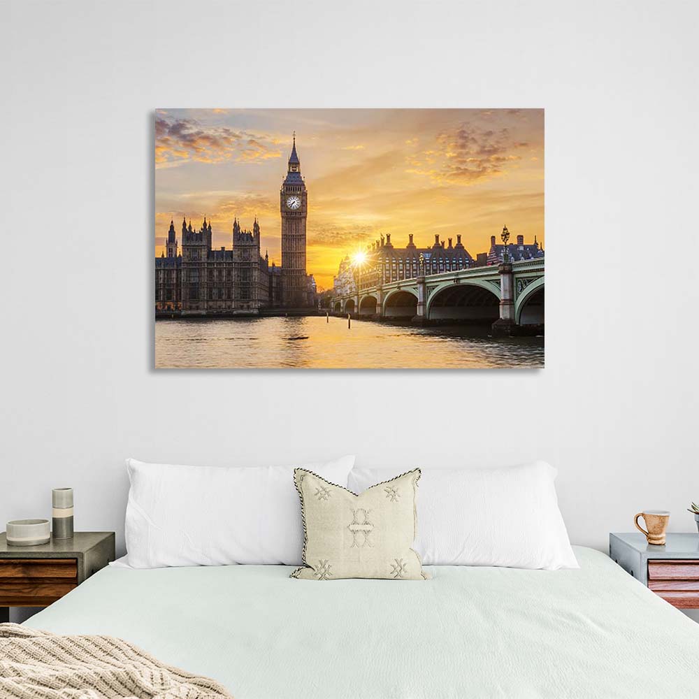 Kunstdruck auf Leinwand, London im Morgengrauen