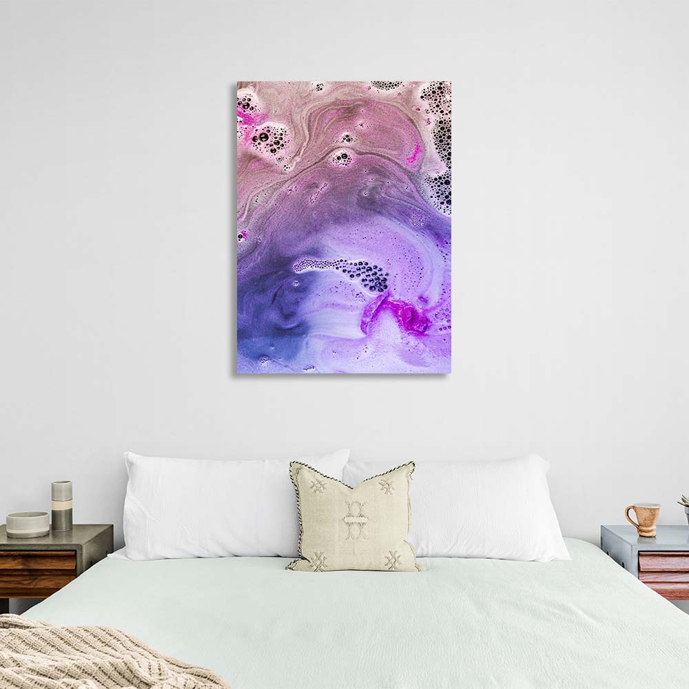 Abstraction Canvas Wall Art Print  Lilac splashes on water