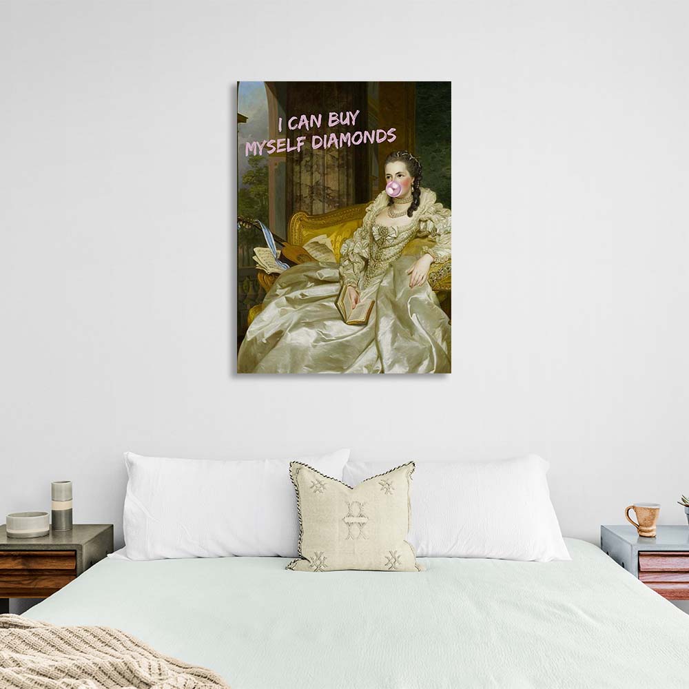 Canvas Wall Art Print I can buy myself some diamonds