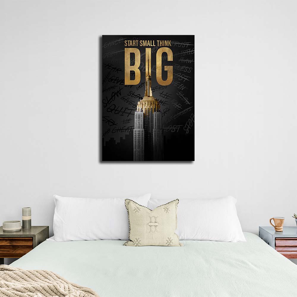 Start small, think big Motivational Canvas Wall Art Print