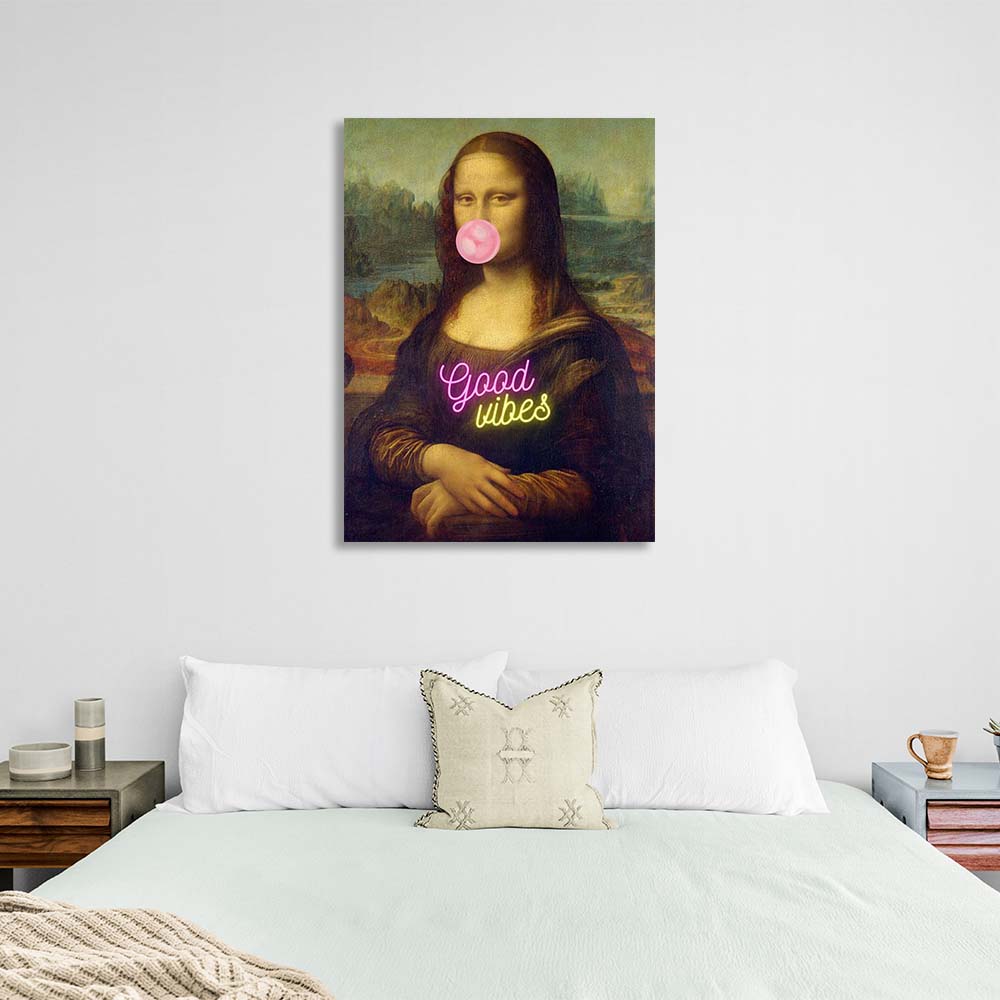 Kunstdruck auf Leinwand, Mona Lisa. Gute Stimmung