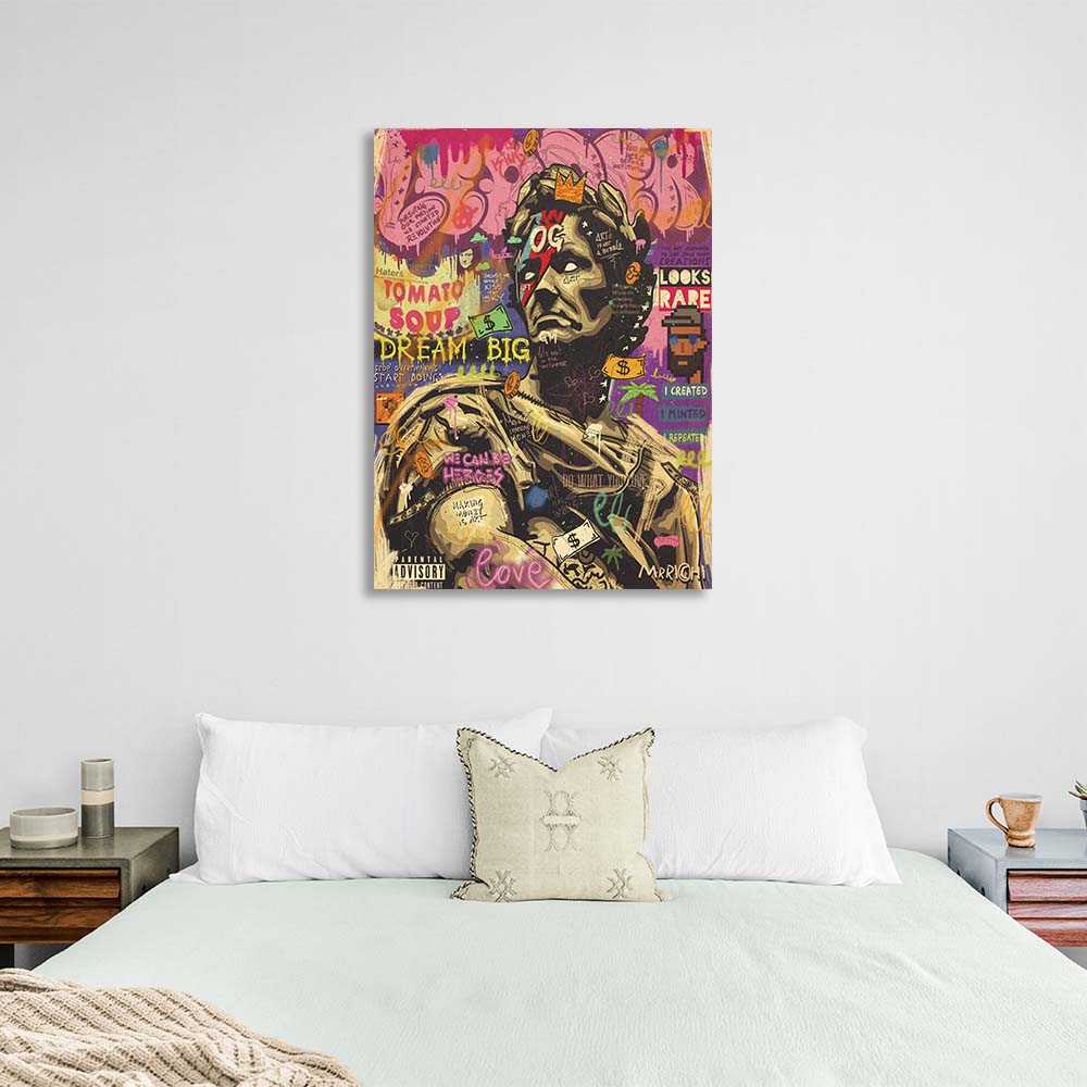 Pop-Art-Kunstdruck auf Leinwand, Motiv: Julius Caesar