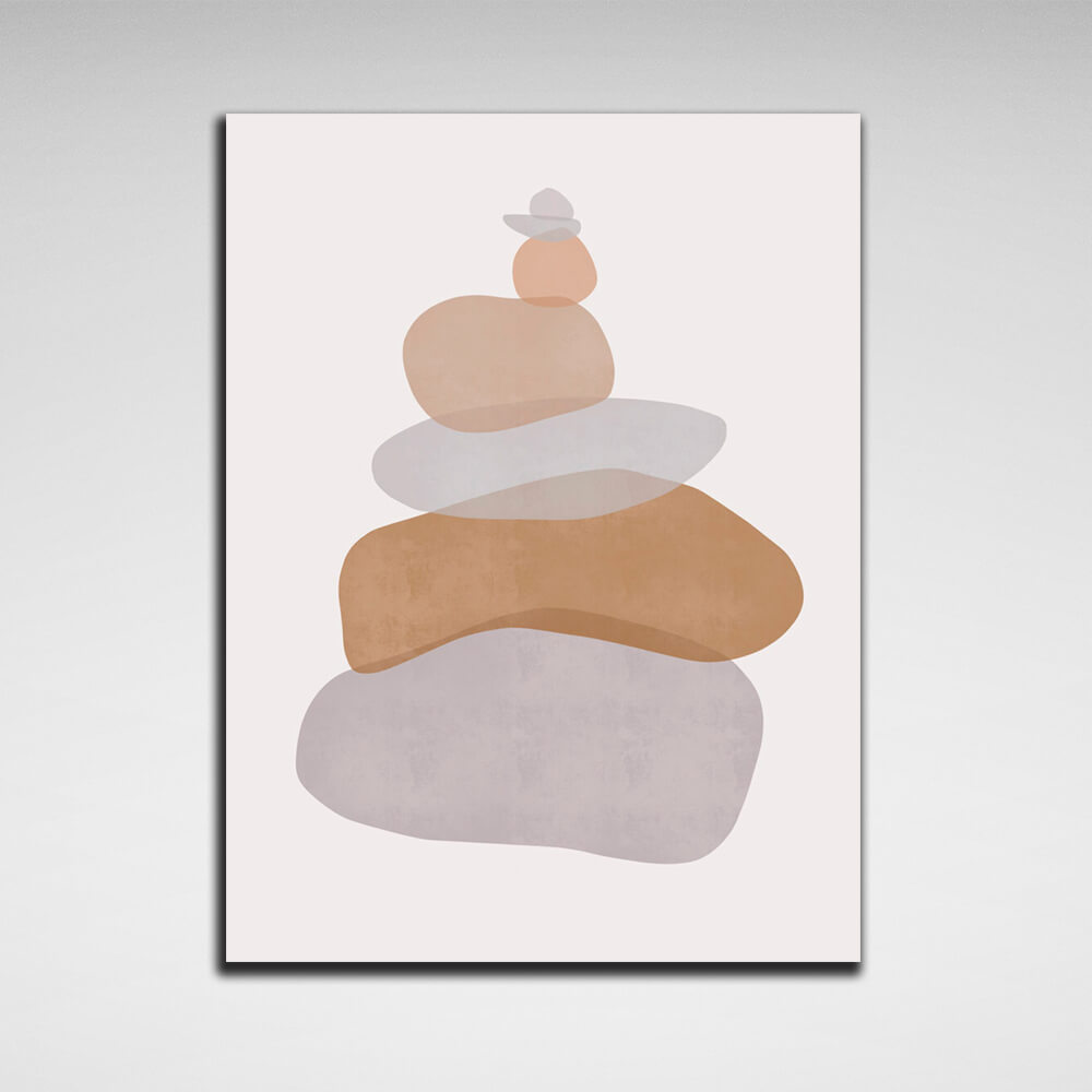 Abstraction Pebble stack Canvas Wall Art Print