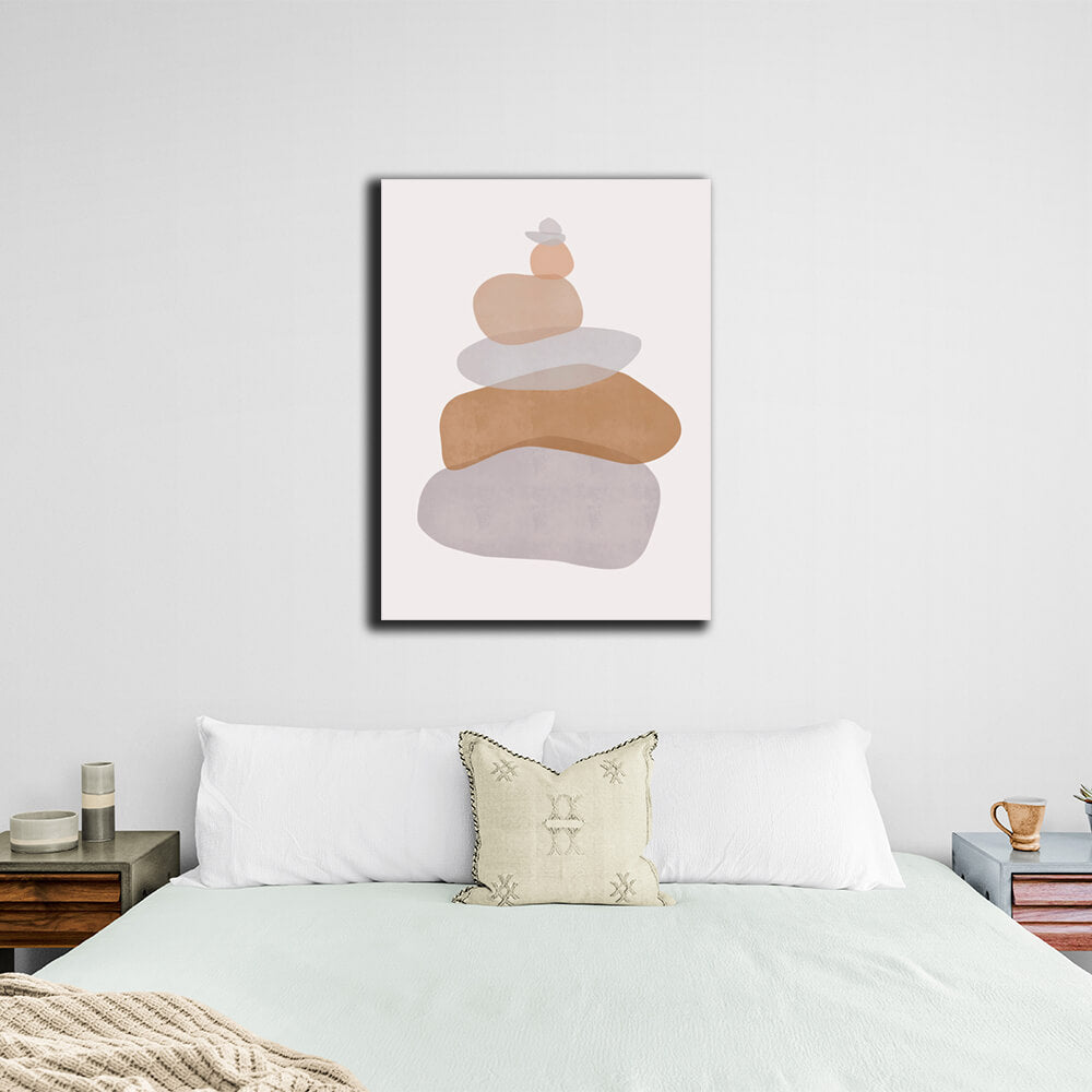 Abstraction Pebble stack Canvas Wall Art Print