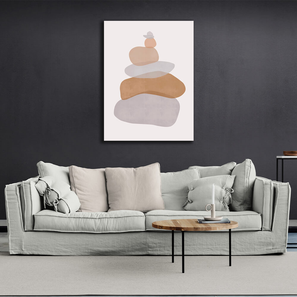 Abstraction Pebble stack Canvas Wall Art Print