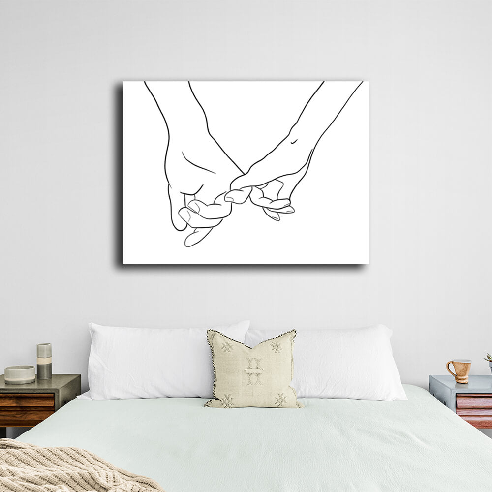 Abstraction Couple hands Canvas Wall Art Print