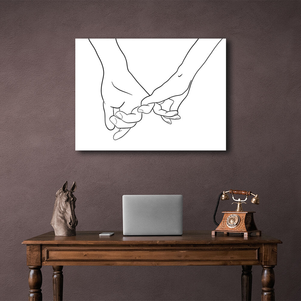 Abstraction Couple hands Canvas Wall Art Print