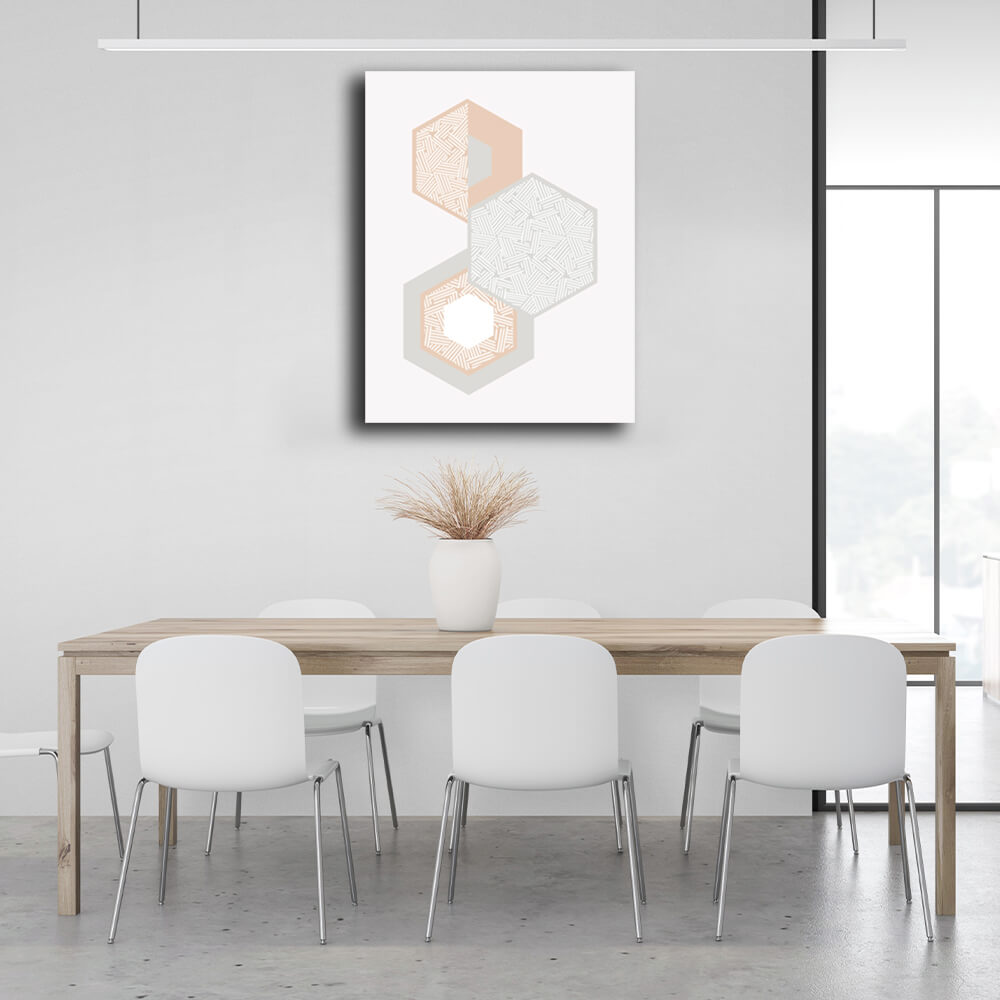 Abstraction Hexagons abstraction Canvas Wall Art Print