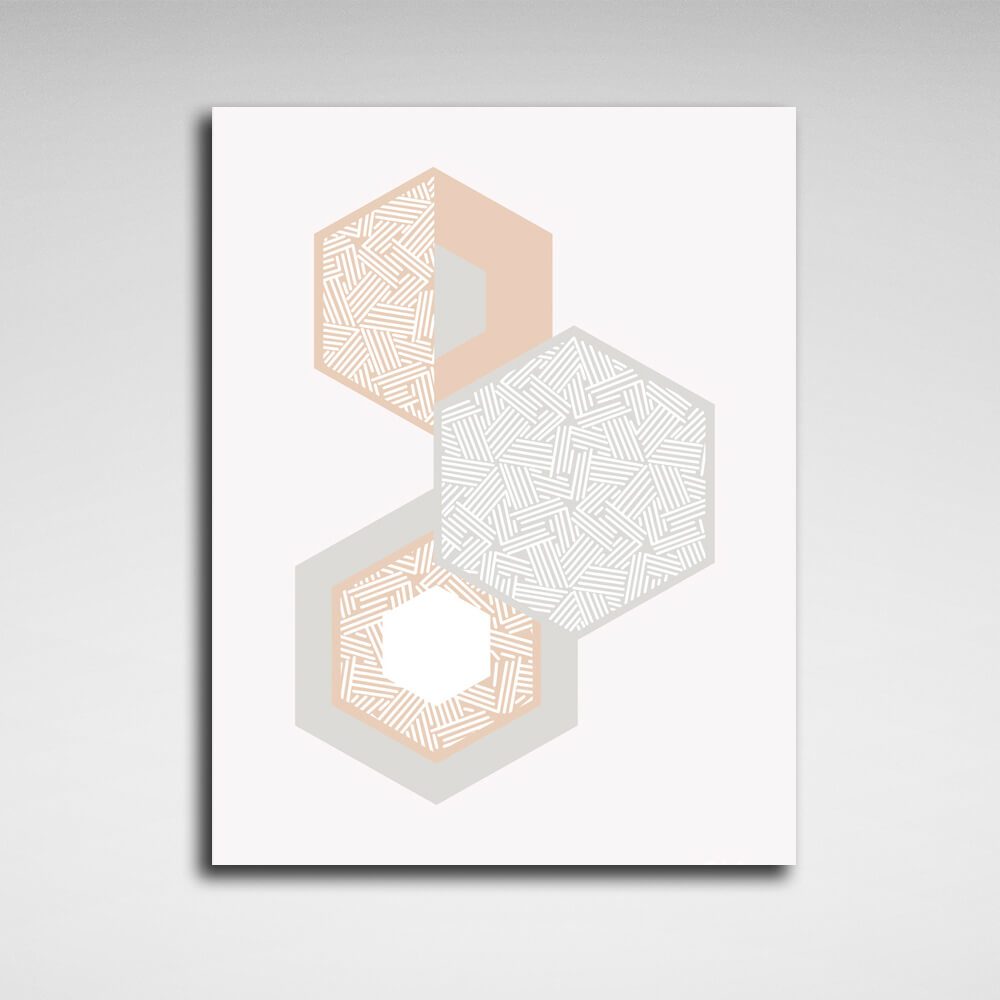 Abstraction Hexagons abstraction Canvas Wall Art Print