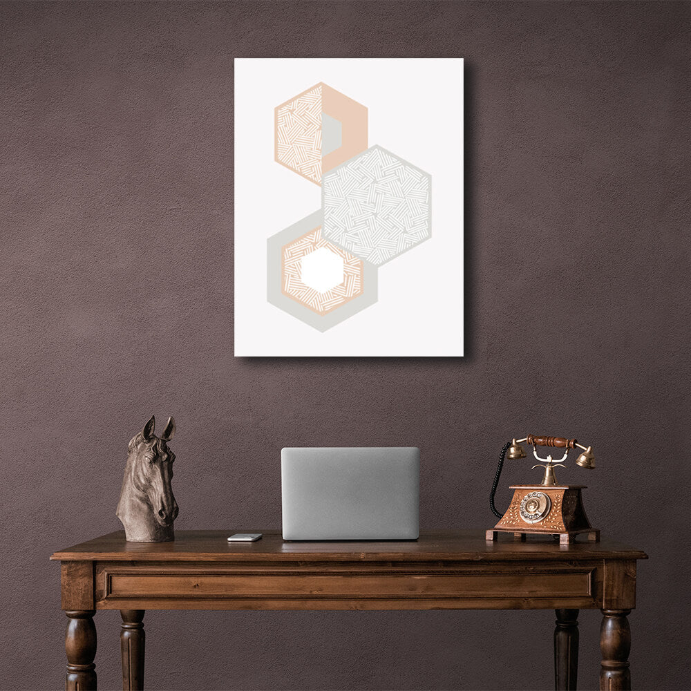 Abstraction Hexagons abstraction Canvas Wall Art Print