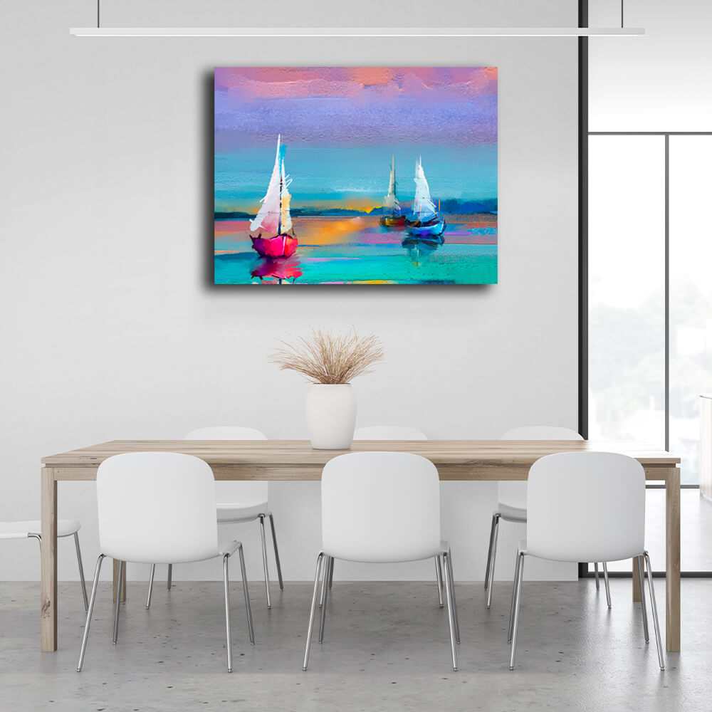 For home Sailing ships at sea Canvas Wall Art Print