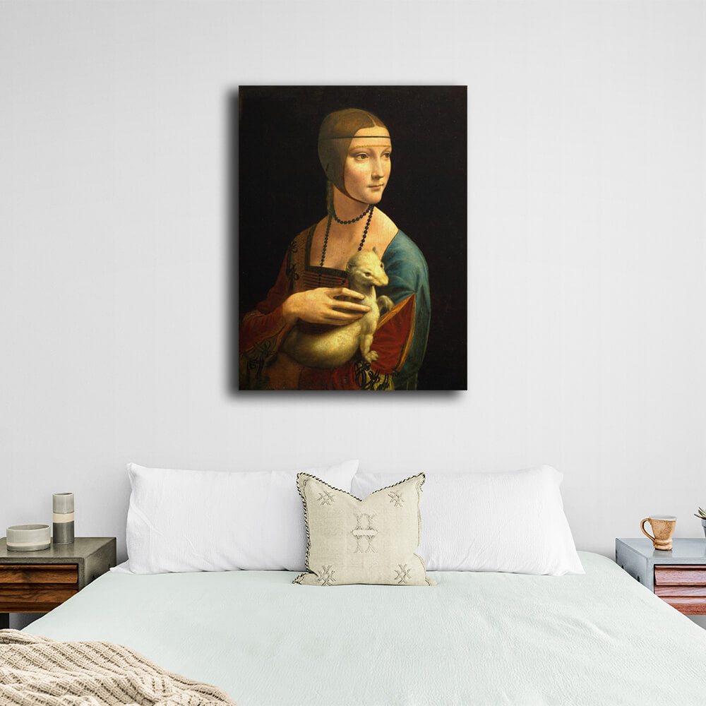 Reproduktion von Leonardo da Vincis „Die Dame mit dem Hermelin“, Reproduktion auf Leinwand, Wand-Kunstdruck