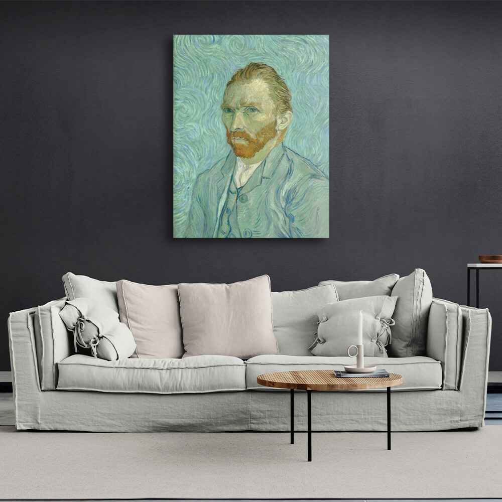 Reproduktion „Selbstporträt 1889“ von Vincent van Gogh, Reproduktion auf Leinwand, Kunstdruck