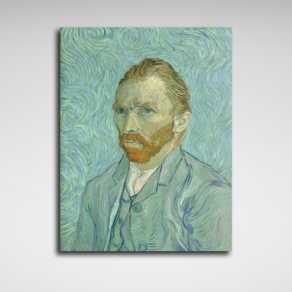 Reproduktion „Selbstporträt 1889“ von Vincent van Gogh, Reproduktion auf Leinwand, Kunstdruck