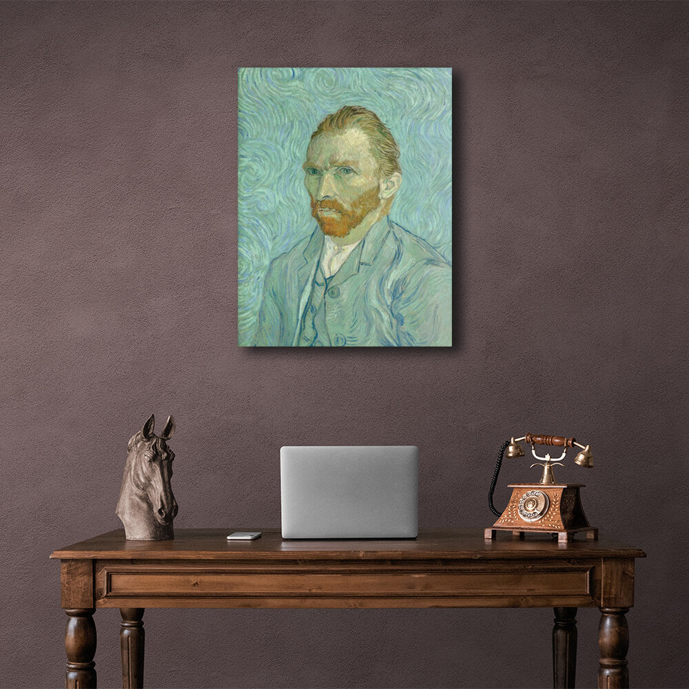 Reproduktion „Selbstporträt 1889“ von Vincent van Gogh, Reproduktion auf Leinwand, Kunstdruck