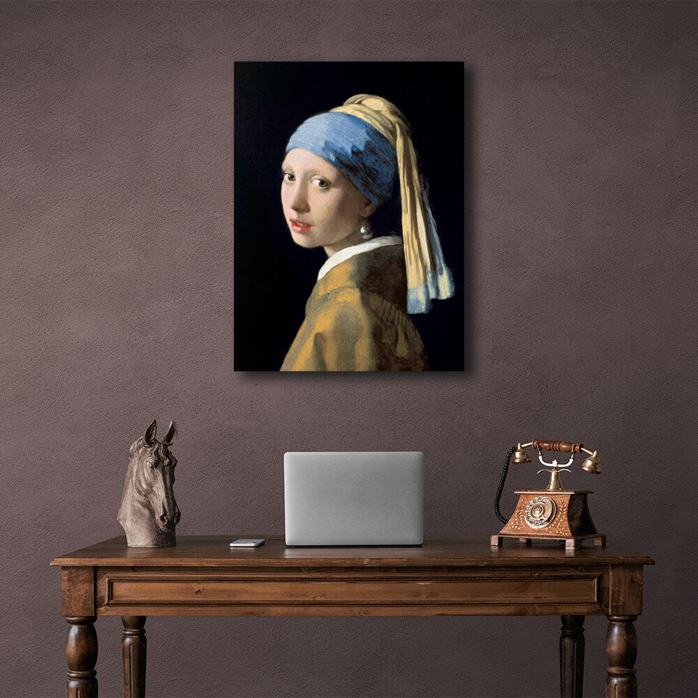 Reproduktion „Mädchen mit dem Perlenohrring“ von Jan Vermeer, Reproduktion auf Leinwand, Kunstdruck