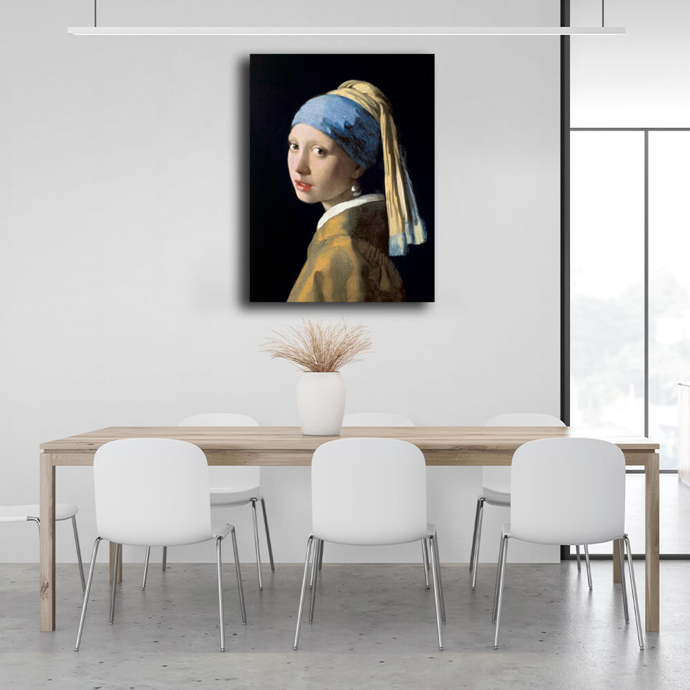 Reproduktion „Mädchen mit dem Perlenohrring“ von Jan Vermeer, Reproduktion auf Leinwand, Kunstdruck