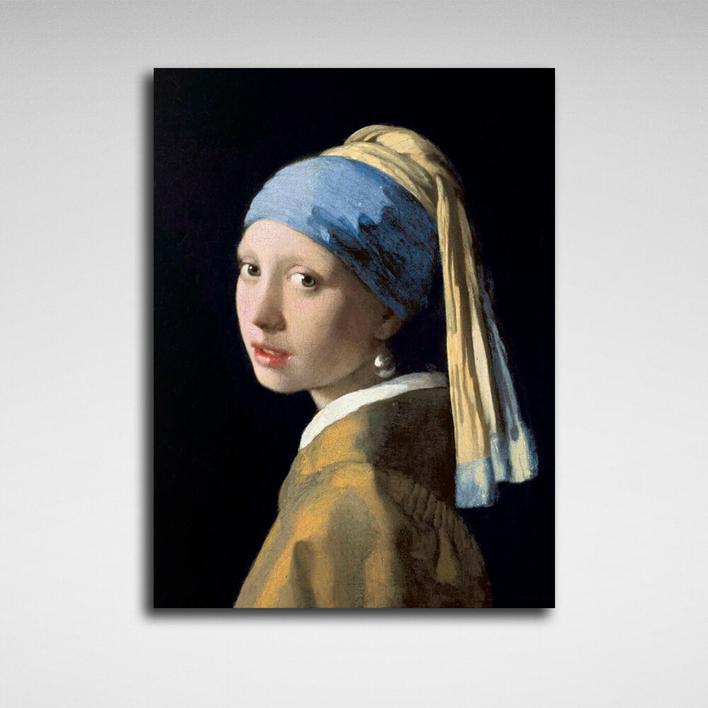 Reproduktion „Mädchen mit dem Perlenohrring“ von Jan Vermeer, Reproduktion auf Leinwand, Kunstdruck