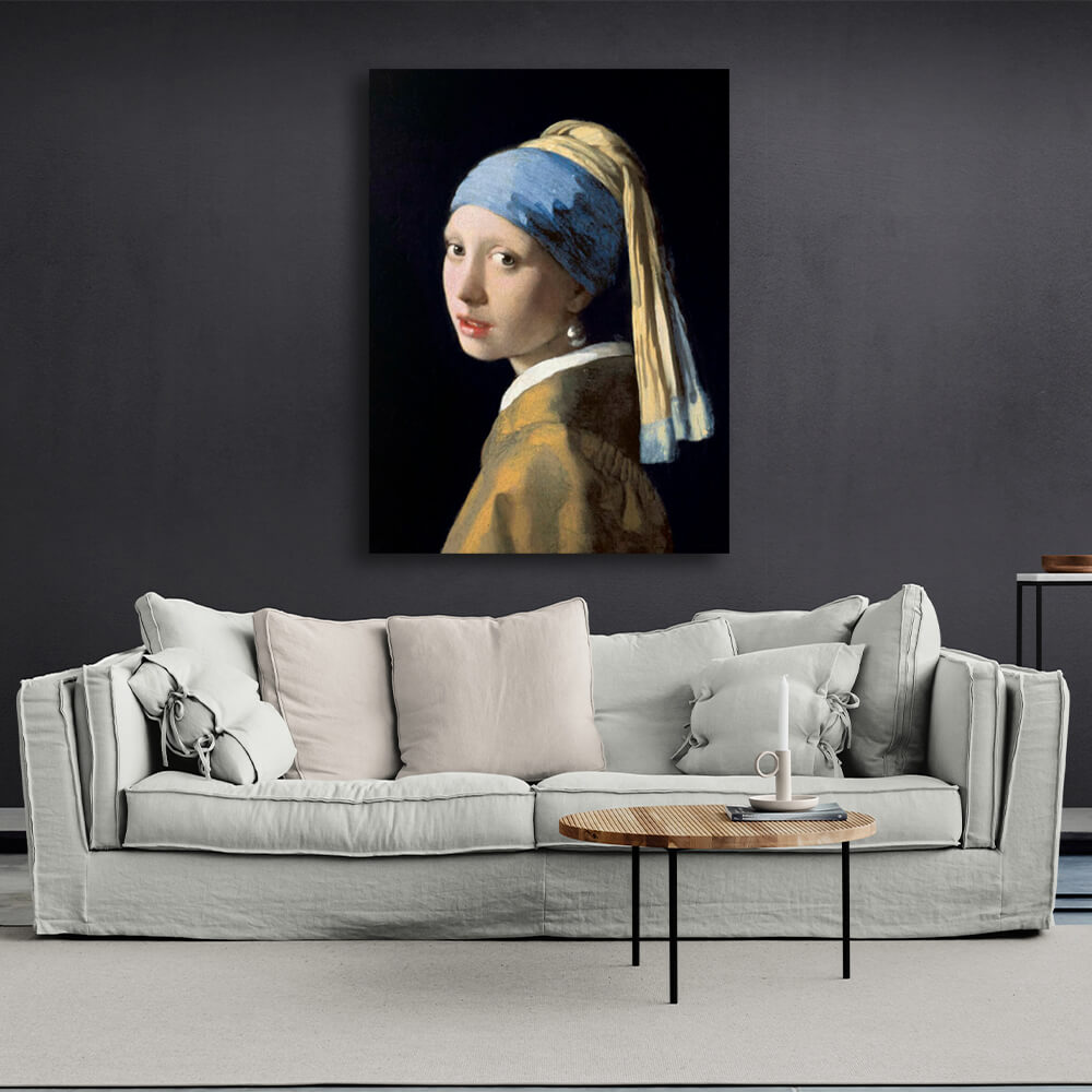 Reproduktion „Mädchen mit dem Perlenohrring“ von Jan Vermeer, Reproduktion auf Leinwand, Kunstdruck