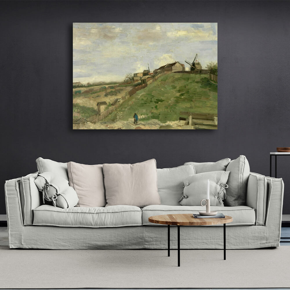 Reproduktion von Montmartre Hill mit Steinbruch, Vincent van Gogh, Reproduktion auf Leinwand, Wand-Kunstdruck