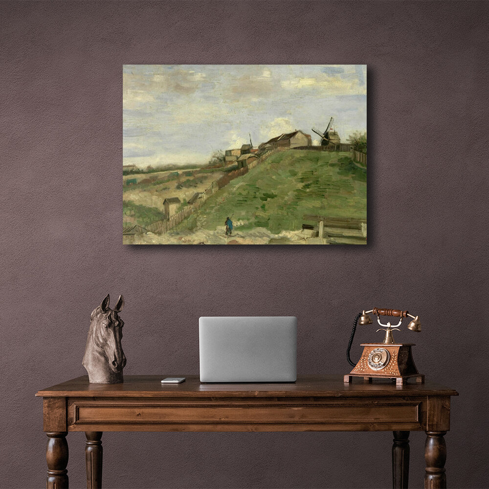 Reproduktion von Montmartre Hill mit Steinbruch, Vincent van Gogh, Reproduktion auf Leinwand, Wand-Kunstdruck