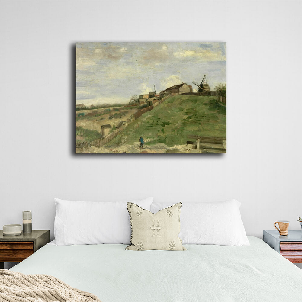 Reproduktion von Montmartre Hill mit Steinbruch, Vincent van Gogh, Reproduktion auf Leinwand, Wand-Kunstdruck