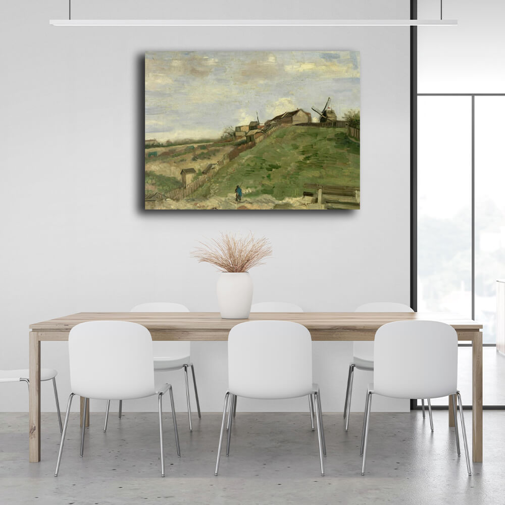 Reproduktion von Montmartre Hill mit Steinbruch, Vincent van Gogh, Reproduktion auf Leinwand, Wand-Kunstdruck