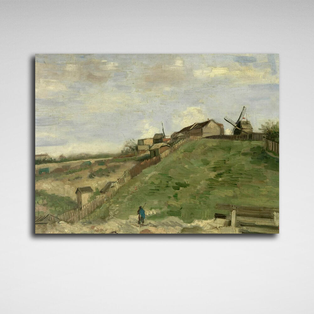 Reproduktion von Montmartre Hill mit Steinbruch, Vincent van Gogh, Reproduktion auf Leinwand, Wand-Kunstdruck