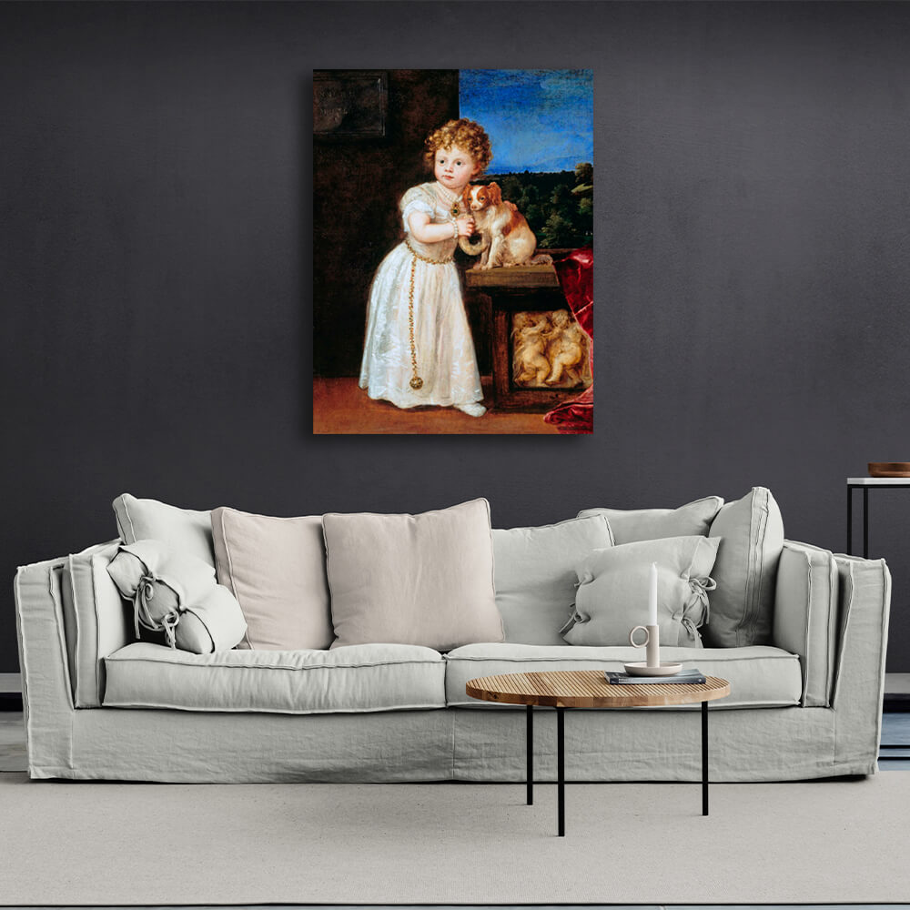 Reproduction Portrait of Clarissa Strozzi Titian Reproduction Canvas Wall Art Print