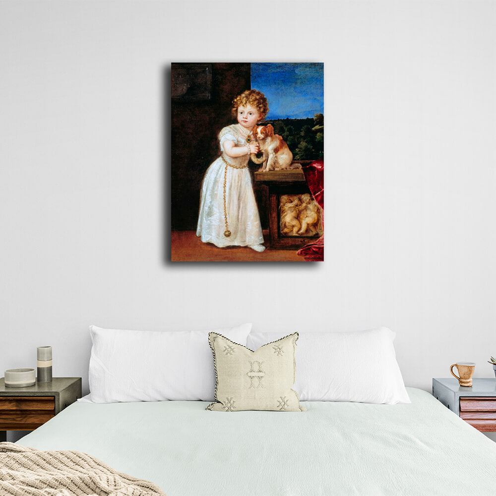 Reproduction Portrait of Clarissa Strozzi Titian Reproduction Canvas Wall Art Print