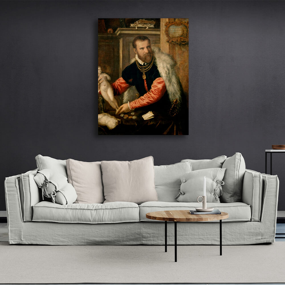 Reproduction Portrait of Jacopo Strada by Titian Reproduction Canvas Wall Art Print